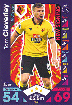Tom Cleverley Watford 2016/17 Topps Match Attax Extra New Signing #NS21